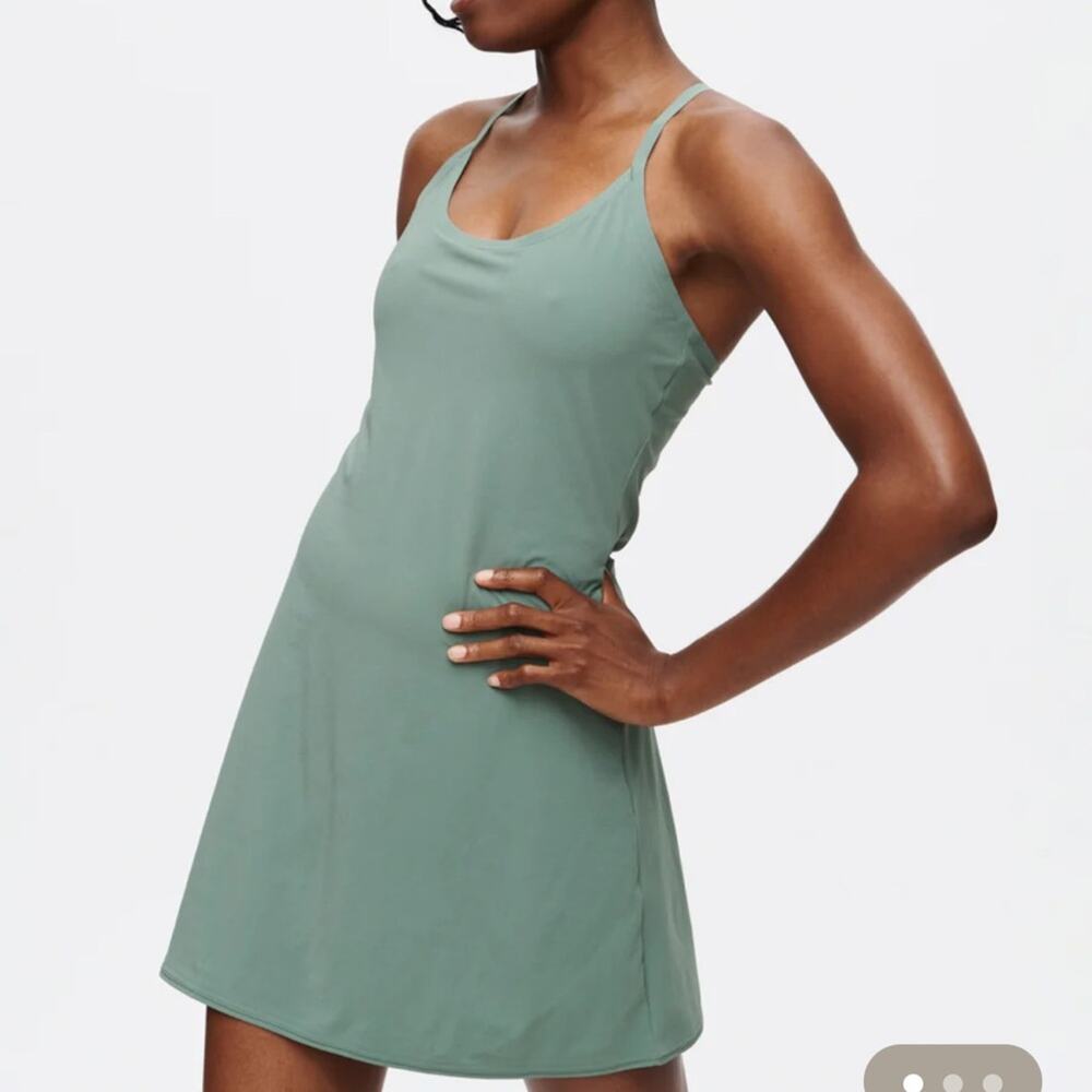 Outdoor Voices The Exercise Green Mini Dress in Laurel Wreath